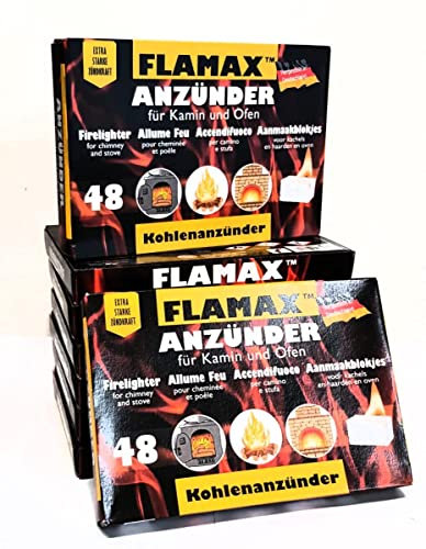 384x Kohleanzünder Kaminzünder Anzündwürfel Grillanzünder Kaminanzünder 8x 48er Ofenanzünder Feueranzünder für Ofen Kamin Grill Kohlenanzünder Anzünder Würfel Anzündwolle Anmachwürfel + 1 Bildmagnet