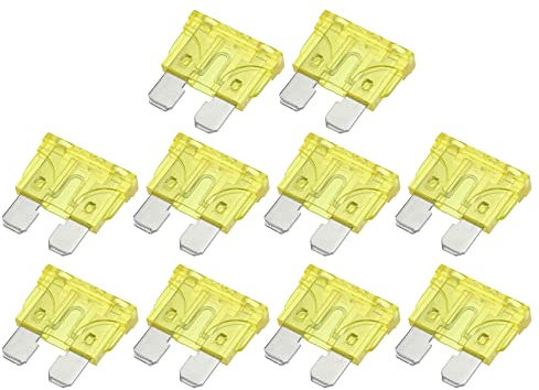 A ABSOPRO 10pz Lama Stile Fusibili 20A Lama Stile Fusibili per Auto Barca Giallo