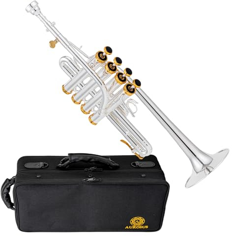 AUROSUS piccolo trumpet cp-901s bb/a tuning 4 valve silver plated with case silver plated piccolo trumpet for intermediate and high school musicians with stainless steel valves