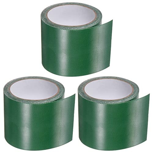 sourcing map 3pcs Tarpaulin Repair Tape, 3.15 x14.6ft Universal Waterproof Awning Cloth Repair Tape for Crafts Home Improvement Outdoor Tent, Dark Green