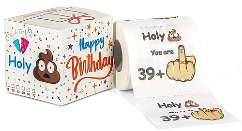 Originelle Lustiges klopapier zum 40. Geburtstag - 39 + 1 - Geburtstag für Frauen & Männer - Dekoration 40. Geburtstag mit Verpackung - Scherzartikel - 1 Rolle mit je 250 Blatt weich 3lagig