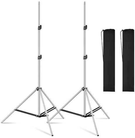 Soonpho 2 Pack Lichtstativ Aluminium Lampenstativ Galgenstativ Licht Beleuchtungsstativ Lichtständer 6.13ft/187cm mit 1/4 Zoll Schraubefür Softbox,Reflektoren,Fotografie