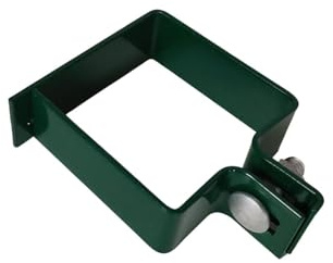 Abrazadera de extremo, 60 x 60 mm, para postes de valla, fijación para valla de rejilla, color verde, RAL 6005