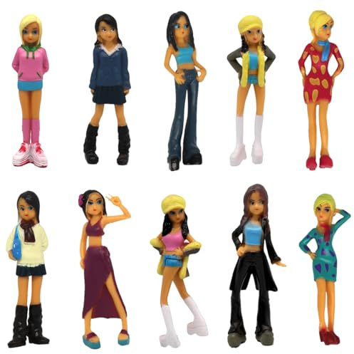 Doyomtoy Mini Figur Mädchen, 10 Stück Mädchen Figuren Set Tortendeko Figur Model Mini Figuren Set für Desktop Dekoration, Party Kuchen Dekoration Lieferungen