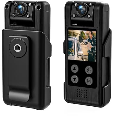 Sxhlseller Fotocamere Indossabili di Piccole Dimensioni con Video e Visione Notturna, Fotocamera da Tasca con Clip Posteriore per Sicurezza, Grandangolo da 140 Gradi, Scheda SD Non Inclusa