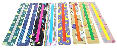1 lot de bandes pour enfants - Outils de dyslexie - Règles de lecture - Marque-pages pour enfants - Surligneur de lecture