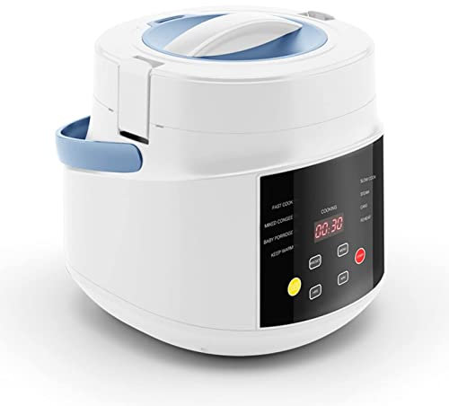 Olla arrocera pequeña, Olla arrocera portátil de 12 V/24 V, Olla arrocera eléctrica de 2 l y vaporera, para vehículos recreativos, Camiones, Color Blanco