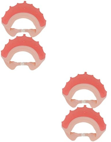 Toyvian 4 Stück Duschhaube Duschhut Für Kinder Erwachsene Badekappe Sicherheits-visierkappe Neugeborenenhaube Duschhut Für Kleinkinder Haarwaschkappe Shampoo Für Kinder Rot Kieselgel