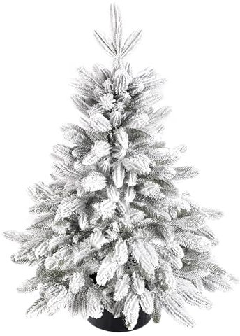 Künstlicher Weihnachtsbaum Skandinavische Fichte schneebedeckt PE 100% im Topf (140cm)