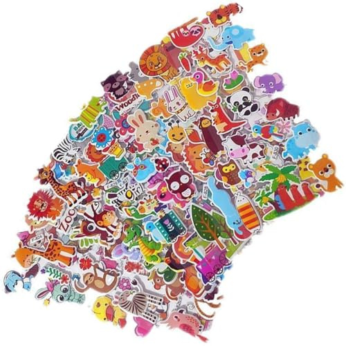 20 Bogen 3D Aufkleber für Kinder & Kleinkinder, Geschwollen Stickers, Niedliche Verschiedene Set Buchstab en, Tier, Obst, Zahlen, Schmetterlinge, Einhorn, Dinosaurier und vieles mehr