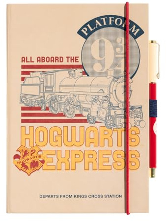 Grupo Erik Harry Potter Gleis 9 3/4 Notizbuch A5 Journal Tagebuch Geschenke | Tagebuch mit Stift Dotted Bullet Journal Ringbuch Mädchen und Jungen Einschulung - Notizblock A5 14,8 × 21,0 cm