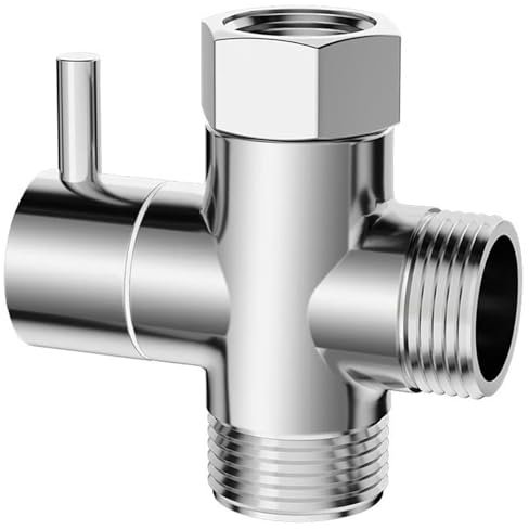 Shower Diversion Valves, G1/2 Shower Divider Valve, Shower Valve with Rubber Sealing Ring, Three-Way Diversion Valve Replacement Part, Suitable for Chrome Shower Components of Showers System