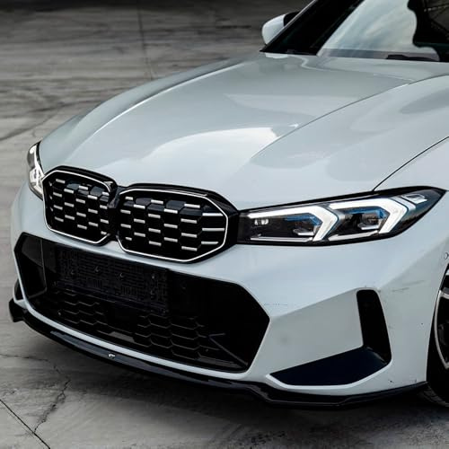 Frontlippe Frontspoiler kompatibel mit BMW 3er M340i G20 G21 M Pack Facelift ab 2022 Schwarz Glänzend
