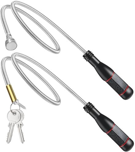 2 piezas Herramienta de Recogida Iman Flexible, Elevador Magnético, Barra Telescópica Magnética Para Recoger Piezas