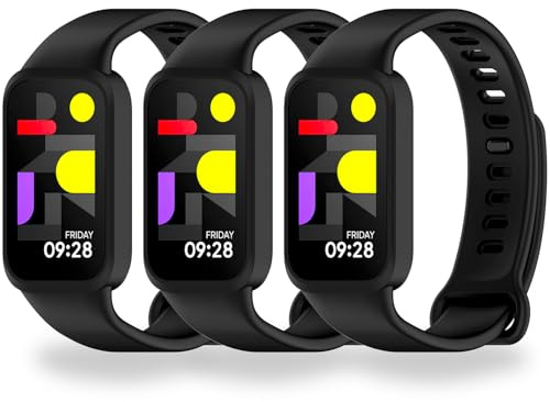 BABEJIA Cinturini per Xiaomi Smart Band 9 Active e Redmi Band 3, 3 Pezzi | In TPU morbido, leggero e facile da pulire; regolabile e a sgancio rapido
