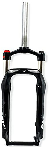 Fatbike-Gabel, 20 x 4,0 Zoll, Mountainbike-Gabel, 28,6 mm gerades Rohr, Federweg 100 mm, Ölfedergabel, QR 9 mm, Federgabel, Kronenverriegelung, Scheibenbremse, passend für MTB/ATV/Snowbike, 2400 g