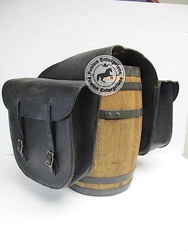 EQUIGEAR Western-Leder-Satteltasche für Pferde | Reitvergnügen Wanderritt geeignet für Reiten und Fassrennen | Satteltasche mit verstellbarem Riemen GRÖSSE: 10X10X3 AS-88