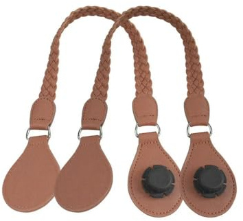 QIUMING 1 Paar Lange und Kurze Griffe aus gewebtem PU-Leder mit Tropfenende für Klassische Mini-O-Taschen, Obags, Damentaschen und Umhängetaschen