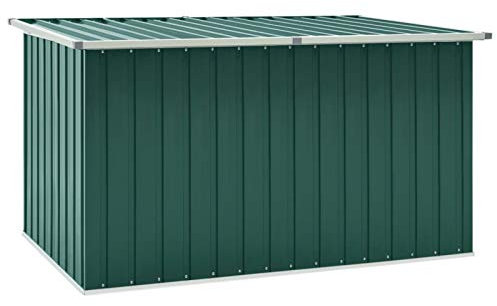 IKAYAA Gartenbox aus Metall Groß Garten Auflagenbox XXL Garten Aufbewahrungsbox Gartenbox Kissenbox Gerätebox Gartentruhe für Gartengeräten Poolzubehör Spielzeug 171 x 99 x 93 cm Grün