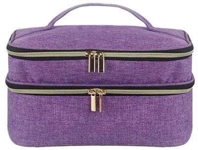 RUWLFE Nähkasten Nähkasten-Organizer, Nähtaschen-Organizer mit doppellagigem Korb-Organizer-Etui mit wasserdichter großer Kapazität for Nähen(Purple)