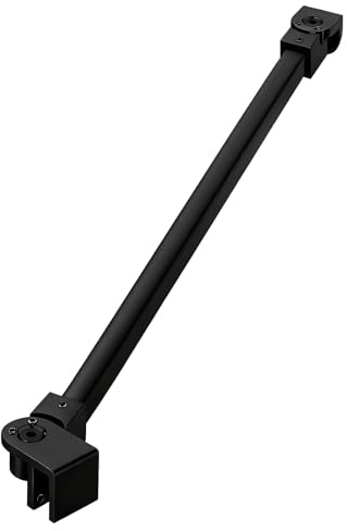 SVNR Barre de support pour écran de douche en acier inoxydable, 500 mm, rotative à 180°, épaisseur du verre de 6 à 10 mm (noir mat)