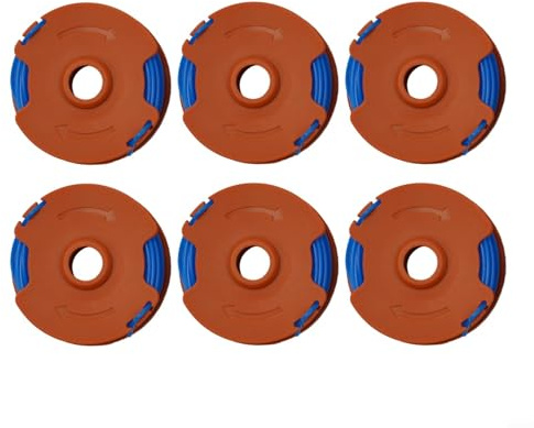 Zeroupshop 6 PCS String Trimmer Replacement Spool Line For MacAllister MGT35025, MGT45028, MGT60030 String Trimmer Refill, Auto-Feed System Tool-Free Change(6 PCS)