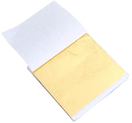 DOITOOL 50stücke Gold Folienpapier Blattgold-Imitation Glänzende Goldfolie Bastelmaterial Farbiges Metallpapier Für Nägel Gemälde Statuen Wand Und Möbeldekoration