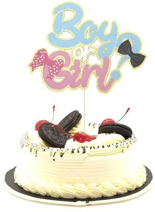 ALLY-MAGIC Gender Reveal Cake Topper, 1PCS Boy Or Girl Cake Decoration Gender Reveal Theme Baby Shower Decor Cake Decorations Party Supplies Y4XBJSDCP