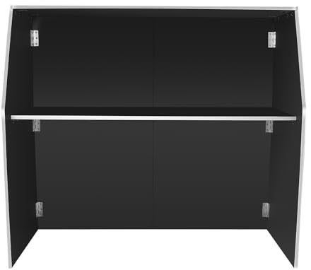 Coehazelf Foldable Bar, Portable Event Bar, Freestanding Bar Cabinet Top and Middle Shelves for Parties, Picnics, Barbecues, Trade Shows 47.75 * 19.5 * 42.75in (Black and White)