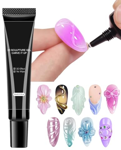 Qutalmi Gel 3D pour ongles | Colle pour | Charmant et simple pour salon, maison, mariage, vacances