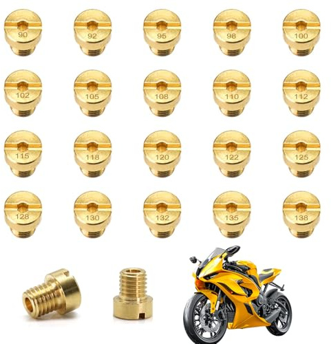 20 Pezzi Carburatoré Ugello Principale,Ugello Getto Principale,M5 Carburatore Kit,Taglia 90,92,95,98,100,102,105,108,110,112,115,118,120,122,125,128,130,132,135,138 per Dellorto PHBG/SHB
