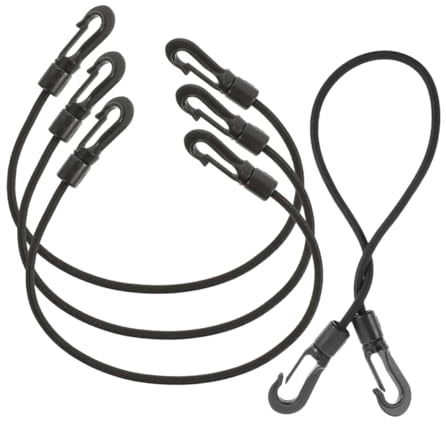 Kisangel 4 Stück Teiliges Outdoor Bungee Cords mit Karabinerhaken Elastische Starke Expanderseile für Kajak Gepäck Fahrrad Zelt Vielseitig Einsetzbar