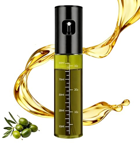 Pulvérisateur d'huile pour la cuisine, brumisateur d'huile d'olive résistant à la lumière avec échelle, flacon pulvérisateur d'huile d'olive, 100 ml, friteuse à air, huile de vinaigre végétale, mini