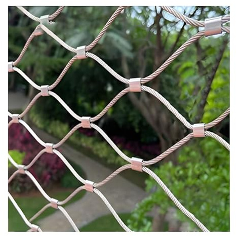YPIOUREN Filet De Sécurité Résistant À l'usure, 304 INOX Cable Acier Filet Inoxydable Corde, Filet De Protection for Aire De Jeux De Jardin, for Balcon, Escaliers, Garde-Corps(1 * 2.8m/3.2 * 9.1ft)