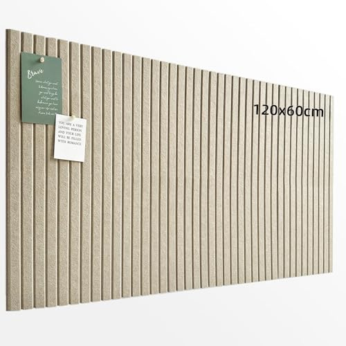 LeKuni Grand tableau feutrine pour Bureau 120x60 cm, Lot de 8 panneaux Muraux en feutre avec autocollante et punaises, tableau photo/memo/affichage pour école, maison, cuisine -Kaki