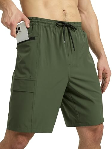 Arcweg Men Swimming Shorts Long with Zip Pockets Board Shorts Mens Swim Shorts Quick Dry Swimming Trunks with Mesh Lining Surf Swimming Beach
