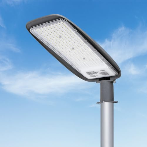 Aigostar Lampione LED 150W, 13200LM Luce Stradale 6500K IP65 Impermeabile IK08 Per Parcheggio, Strada, Scuola, Campo Da Basket, Cortile, Piazza(Senza staffa)