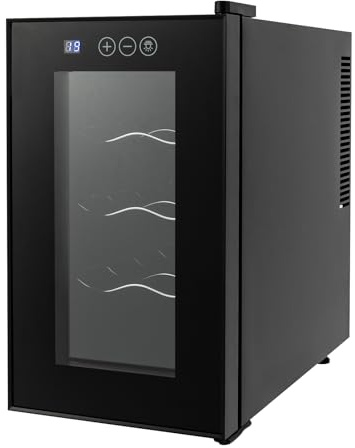 CUMELLIIR Weinkühlschrank 8 Flaschen 23 Liter Weintemperierschrank, Weinkühler Elektrisch Mit Led-Display, Weinklimaschrank Für Wohnzimmern Büros Küchen Bars, 46.4-64.4°F