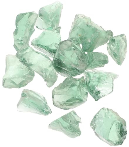 iplusmile Pierres Décoratives pour Aquarium 2 Kg – Gravier en Verre Glace Verte 3-5 CM – Décor Naturel pour Betta Plantes en Pot et Aménagement Paysager d’Aquarium Résistant à la
