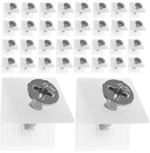 UKCOCO 50 Piezas Kit de Cuñas para Cajones con Tornillos Soporte Abs para Fondo y Reparación de Muebles Instalación Fácil y Duradera Color Accesorios para Estanterías y Armarios