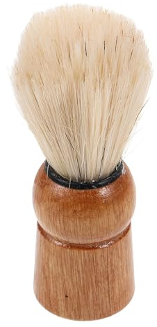 NUSITOU Pinceau à Raser pour Hommes en Bois avec Poils de Sanglier, Brosse Moussante Compacte pour Visage, Blaireau de Voyage Naturel, Accessoire de Rasage Traditionnel pour Barbe