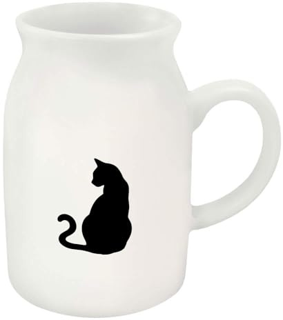 Azeeda 'Black Cat Silhouette' Ceramic Milk Jug - 300ml (MJ00022141) | 10oz Creamer / Small Pitcher for Tea, Coffee, Breakfast and Dining