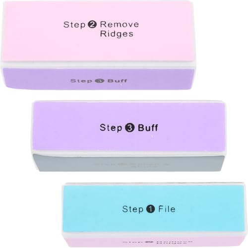 Kit 3 Blocs Polisseurs Ongle, Limes Manucure Nail | Sable Polissage pour Surface Lisse, Usage Maison et Salon, Compact