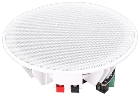 Eacam Unterputz-Heimlautsprechersystem in der Wand, Lautsprechersystem in der Decke, Lautsprechersystem, Aktiver 60-W-6-Zoll-Deckenlautsprecher mit Digitalem Verstärker Klasse D für (EU-Stecker)