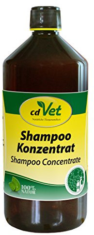 cdVet Naturprodukte Shampoo Konzentrat 1 Liter - Hund, Pferd - Pflegeshampoo - empfindliche Haut - pflegt + reinigt das Fell - beugt Schuppenbildung vor - verleiht dem Fell Glanz - nachfettend -