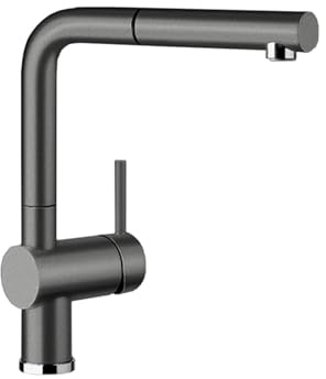 BLANCO LINUS-S 518813 Grifería de cocina de aspecto SILGRANIT con caño extraíble, alta presión, color gris