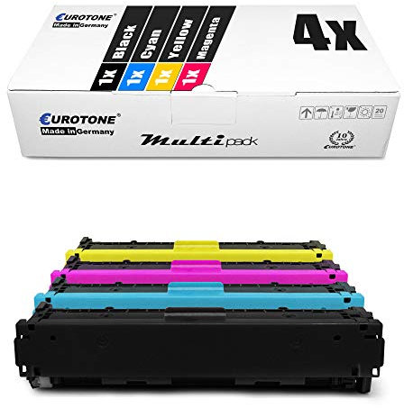 4X Eurotone kompatibler Toner für HP Color Laserjet cm 1312 1512 NFI A WI Ei MFP CI W H WB EB CB ersetzt CB540A-43A 125A
