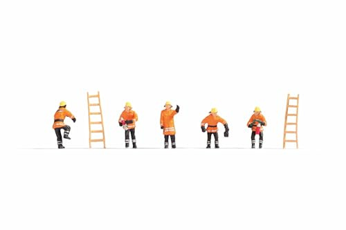 Noch Spur N 36022 Figuren-Set Feuerwehr orange Schutzanzüge