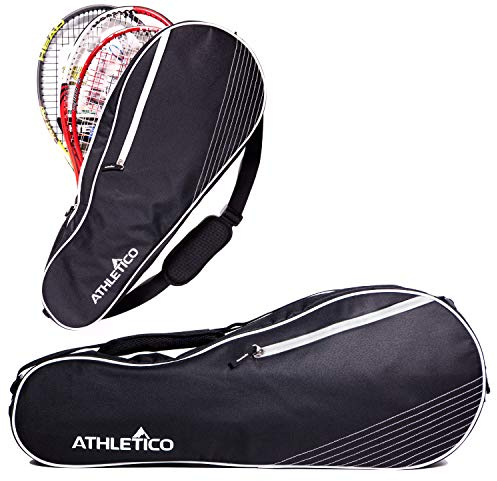 Athletico 3 Racquet Tennis Bag | Padded to Protect Rackets & Lightweight | Professional or Beginner Tennis Players | Unisex Design for Men, Women, Youth and Adults (Black)