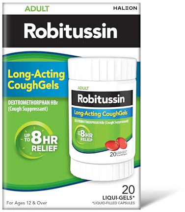 Robitussin 8 Hour Liqui-gels Cough, Adult Formula - 20 count Liqui-Gels